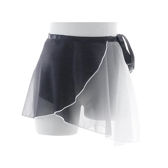 Adult Gradient Color Chiffon Ballet Wrap Skirt Dance Leotard Skate Dress Girls