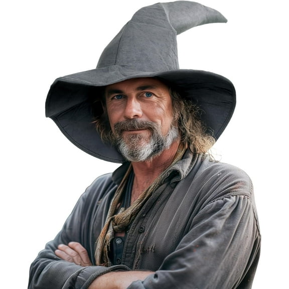 Adult Gray Wizard Hat Witch Large Sorcerer Costume Hats Accessory