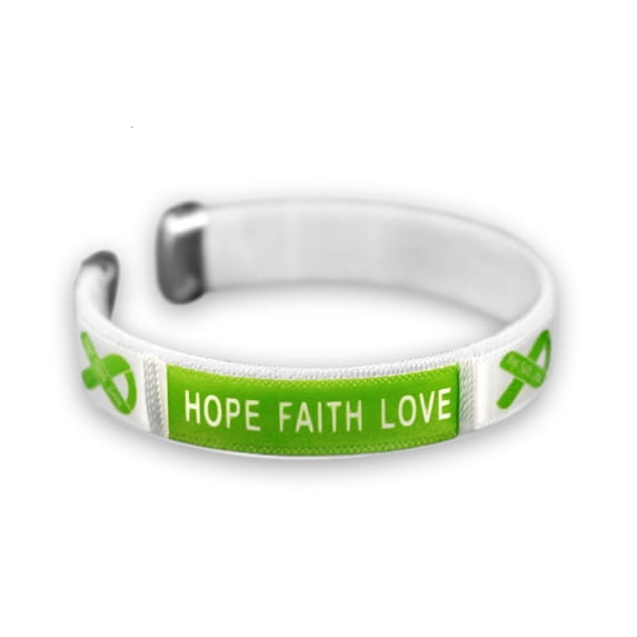 The Awareness Company Green Ribbon Bracelets, 100 Pack