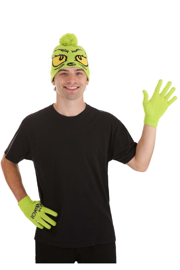 Adult Grinch Beanie & Gloves Set