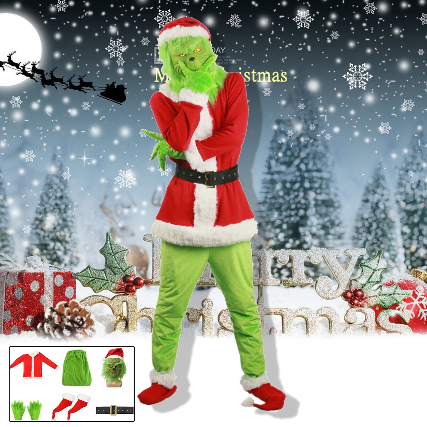 Plus Size Santa Grinch Costume for Adults