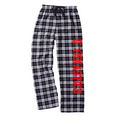 thumbnail image 1 of Adult Gymnastics Black and White Flannel Pants (Red, Adult Large), 1 of 2