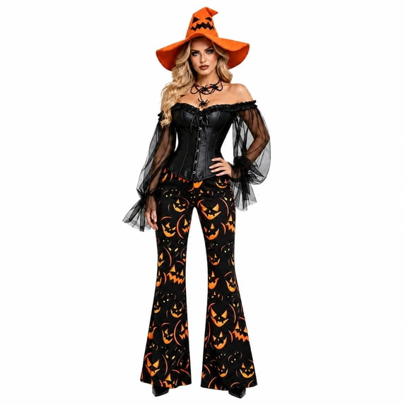 Adult Halloween Pumpkin Witch Cape Cosplay Costume For Role Play Parties Stage Events Masquerade Dress Up Performance Holiday Outfit For Adults Holiday Parties Cosplay Events Gatherings
