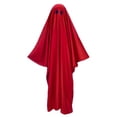 thumbnail image 1 of Adult Halloween Trick Or Treat Outfit, 3 Eye Hole Simple Ghost Sheet Robe, Loose Lightweight Adult Ghost Halloween Trick Or Treat Costume, 3 Color Basic Ghost Cosplay Outfit, Red M, 1 of 9