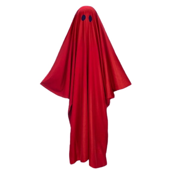 Adult Halloween Trick Or Treat Outfit, 3 Eye Hole Simple Ghost Sheet Robe, Loose Lightweight Adult Ghost Halloween Trick Or Treat Costume, 3 Color Basic Ghost Cosplay Outfit, Red M