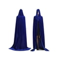 thumbnail image 1 of Adult Halloween Velvet Cloak Hooded Medieval Costume Witch Vampire Halloween Costume Dress Coats, 1 of 7