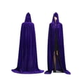 thumbnail image 1 of Adult Halloween Velvet Cloak Hooded Medieval Costume Witch Vampire Halloween Costume Dress Coats, 1 of 7