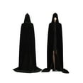 thumbnail image 1 of Adult Halloween Velvet Cloak Hooded Medieval Costume Witch Vampire Halloween Costume Dress Coats, 1 of 7