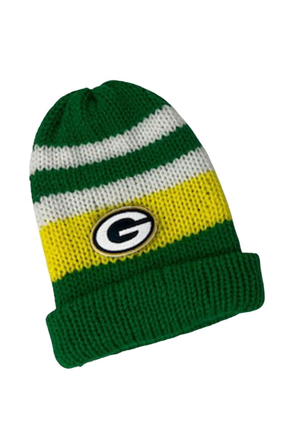 Adult Hand Made Double Knit Beanie Green Bay Colors Beanie Hat