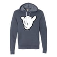 thumbnail image 1 of Adult Hang Loose Cartoon Hand Mickey Shaka Sign Deluxe Super Soft Sweatshirt Hoodie, 1 of 1