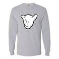 thumbnail image 1 of Adult Hang Loose Cartoon Hand Mickey Shaka Sign Long Sleeve T-Shirt, 1 of 1