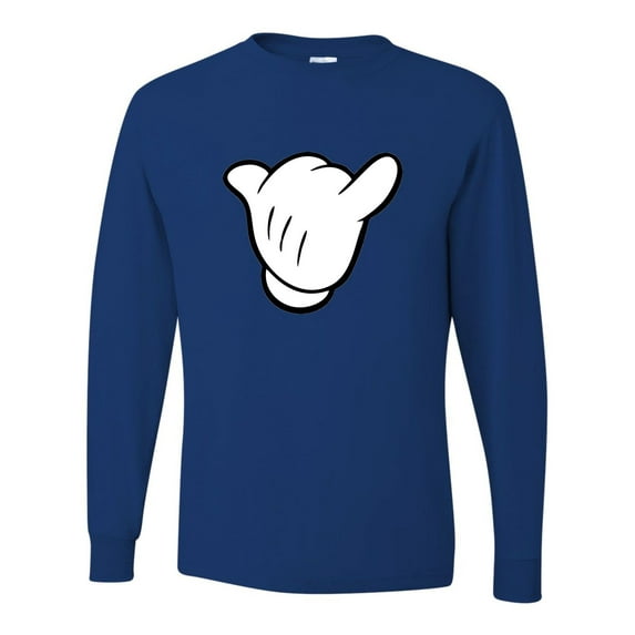 Adult Hang Loose Cartoon Hand Mickey Shaka Sign Long Sleeve T-Shirt