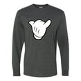 thumbnail image 1 of Adult Hang Loose Cartoon Hand Mickey Shaka Sign Long Sleeve T-Shirt, 1 of 1