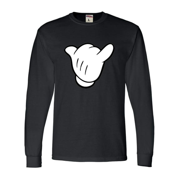 Adult Hang Loose Cartoon Hand Mickey Shaka Sign Long Sleeve T-Shirt