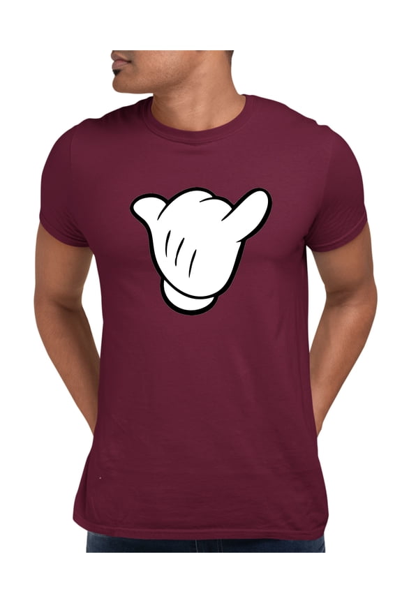 Adult Hang Loose Cartoon Hand Mickey Shaka Sign T-Shirt