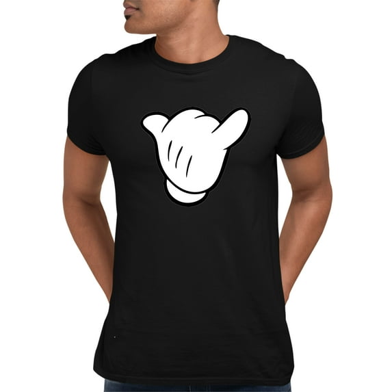 Adult Hang Loose Cartoon Hand Mickey Shaka Sign T-Shirt