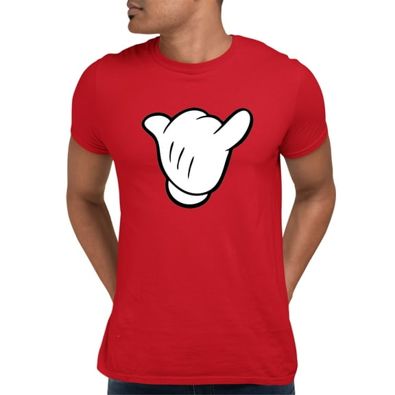Adult Hang Loose Cartoon Hand Mickey Shaka Sign T-Shirt