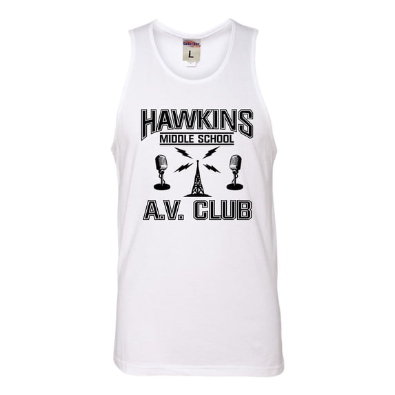 Adult Hawkins Middle School AV Club Sleeveless Tank Top Cotton T-Shirt