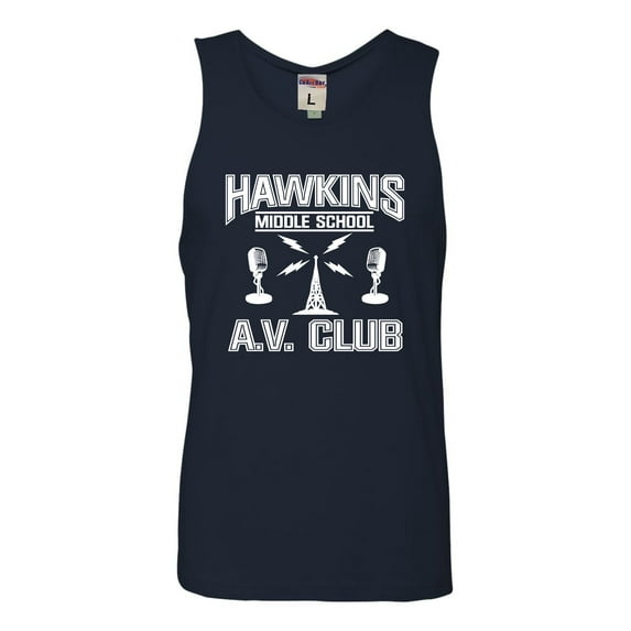 Adult Hawkins Middle School AV Club Sleeveless Tank Top Cotton T-Shirt