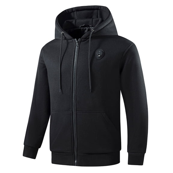Adult Heated Hoodies Women Mens Zip-Up Sweatshirts 5 Zone Warmth Lighted Hoodie Electric Heating Coats Cold Resistant M, Black