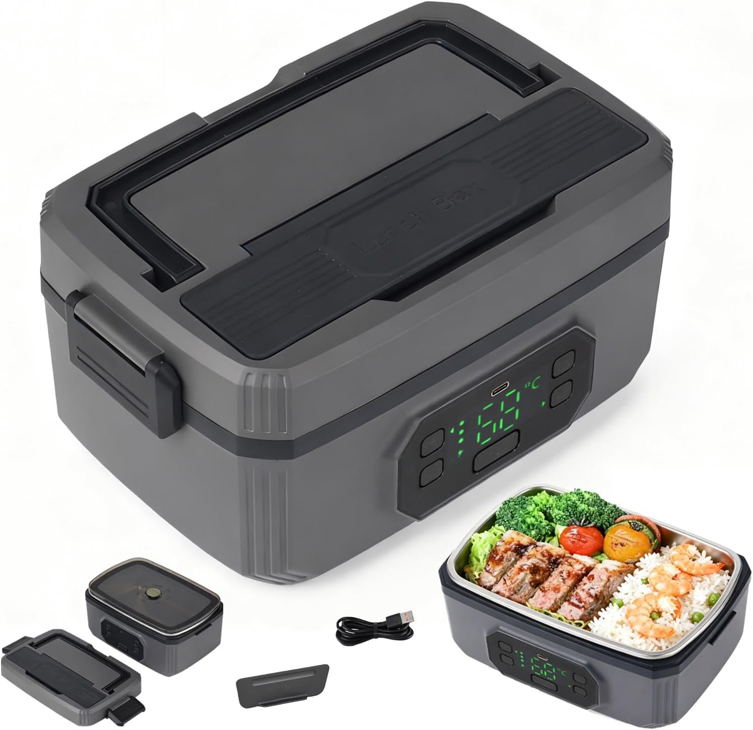 Remote Control Lunch Box Adult Heated Lunch Box, 21000mAh -,Automatic Temperature Control ...