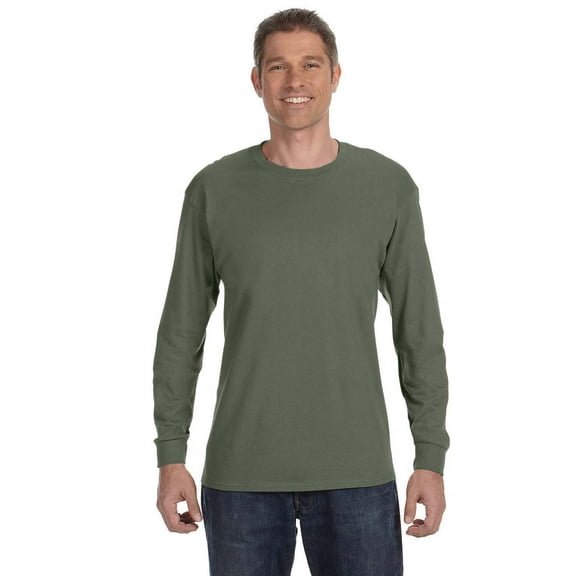 Adult Heavy Cotton™ 5.3 oz. Long-Sleeve T-Shirt , G540 , MILITARY GREEN , L