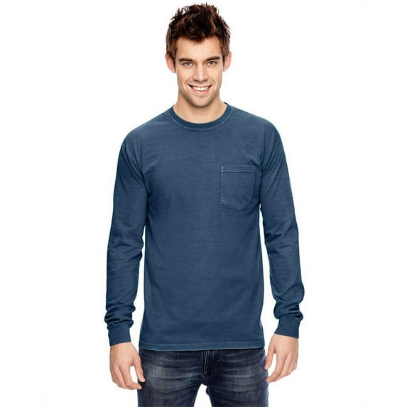 Adult Heavyweight RS Long-Sleeve Pocket T-Shirt - TRUE NAVY - 2XL