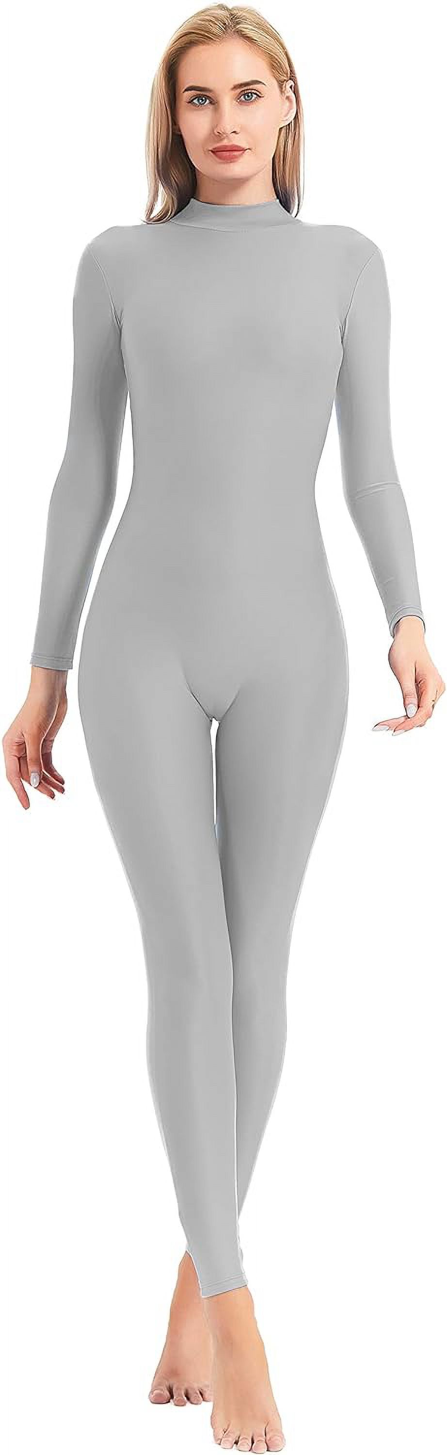 Adult High Neck Zip One Piece Unitard Full Body Leotard Bodycon
