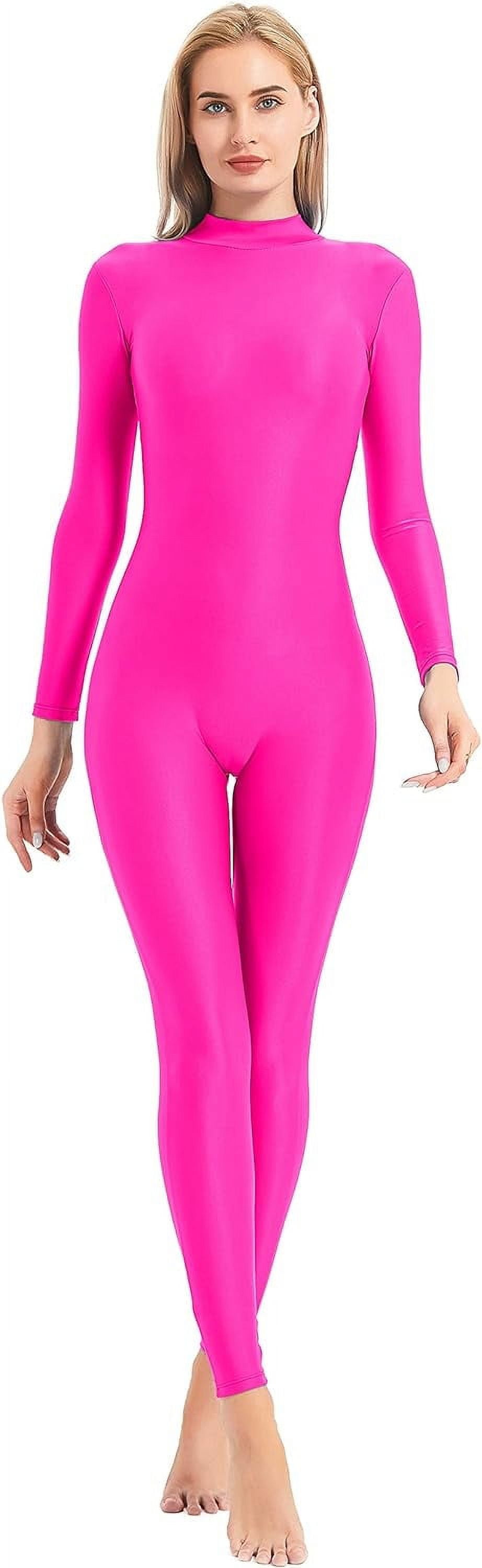 Adult High Neck Zip Unitard Full Body Leotard Bodycon Jumpsuit for