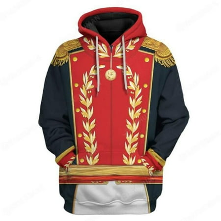 Adult Historical Hoodie Halloween Simon Bolivar Cosplay Costume 3D Pullover Sweatshirt Small