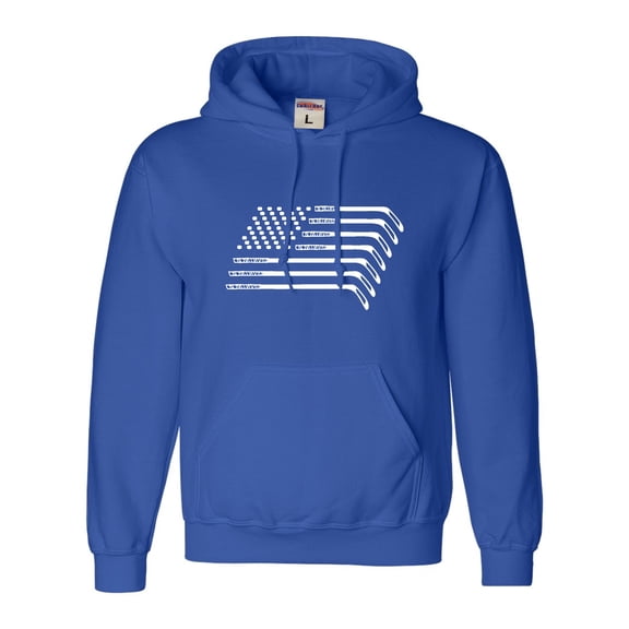 Adult Hockey Sticks & Pucks American Flag Sweatshirt Hoodie