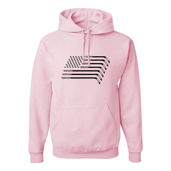 Adult Hockey Sticks & Pucks American Flag Sweatshirt Hoodie