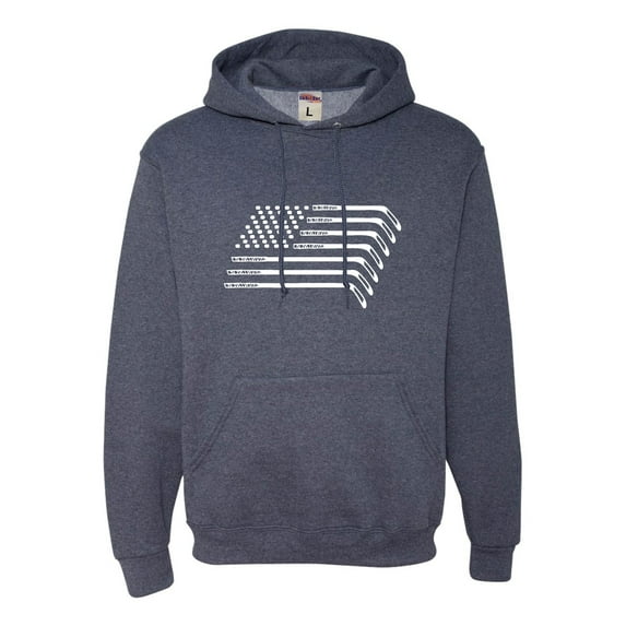 Adult Hockey Sticks & Pucks American Flag Sweatshirt Hoodie