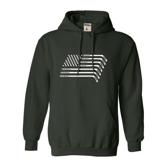 Adult Hockey Sticks & Pucks American Flag Sweatshirt Hoodie