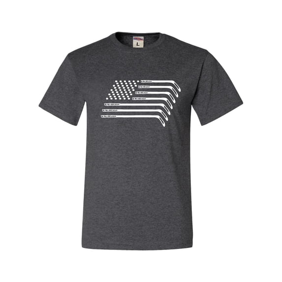 Adult Hockey Sticks & Pucks American Flag T-Shirt