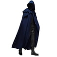 thumbnail image 1 of Adult Hooded Cloak Medieval Cape Ranger Elven Costume for Men Women Halloween Cosplay Gothic Wicca Robe Wizard Sorcerer Knight Larp Dress Up Full Length, 1 of 5