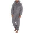 thumbnail image 1 of Adult Hooded Onesie Pajamas Non-Footed One Piece Sleepwear for Men Color: Light Gray Size: XXXXXL, 1 of 6