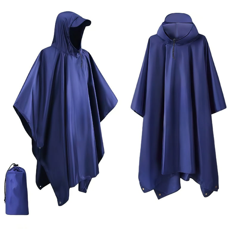 Adult Hooded Rain Poncho Waterproof Lightweight Reusable Raincoat