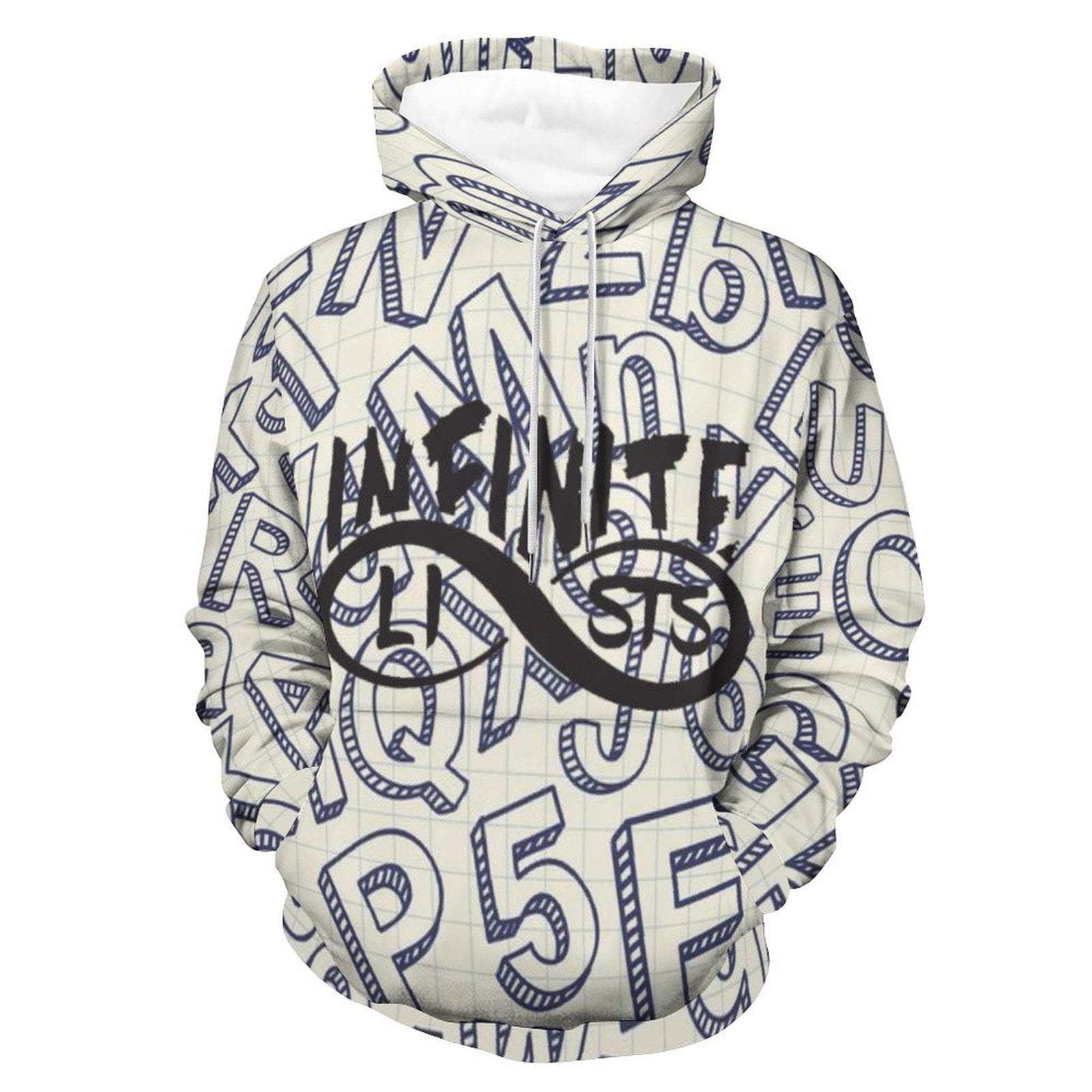 Adult Hoodies Infinite Lists Unisex Pullover Loose Sweater Hoodie Hooded Sweatshirt With Pockets For Mens Womens Walmart