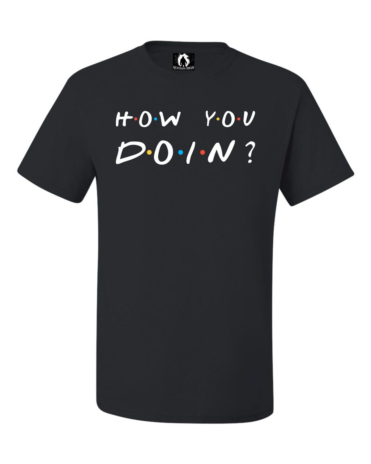 Friends Mens Black How You Doin? T-Shirt Adult Friends Mens Black How You Doin? T-Shirt Adult