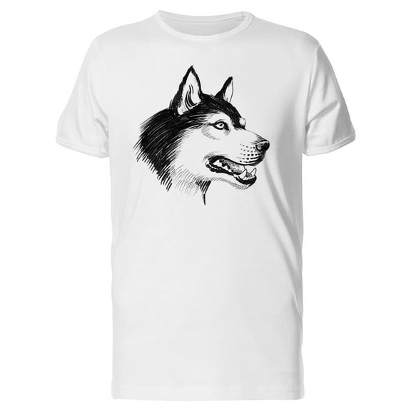 Adult Husky In B&W T-Shirt Men -Image by Shutterstock, Male Medium