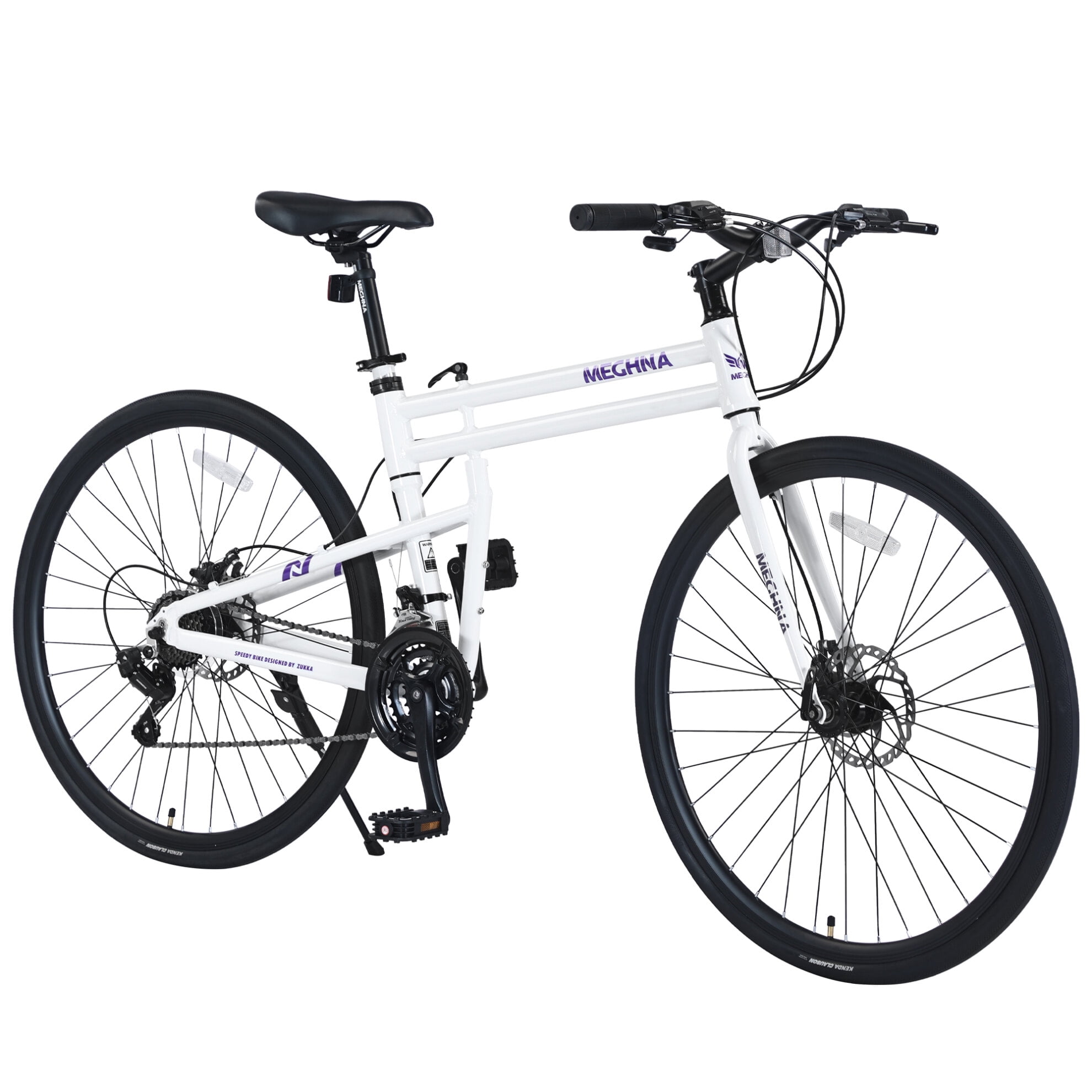 Adult Hybrid Bike for Men and Women 700c Wheels 21 Speeds Barron Comfort Road Bike Disc Brake Step Through or Step Over Frame White Walmart