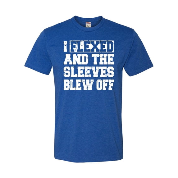 Adult I Flexed And The Sleeves Blew Off Funny Gym Workout Deluxe T-Shirt