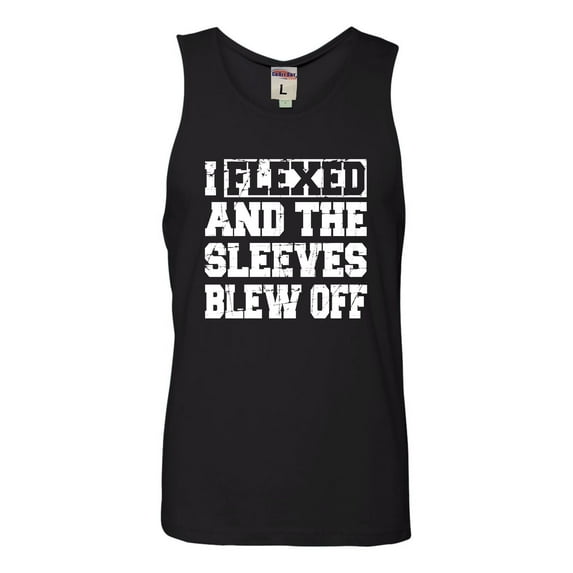 Adult I Flexed And The Sleeves Blew Off Funny Gym Workout Sleeveless Tank Top Cotton T-Shirt