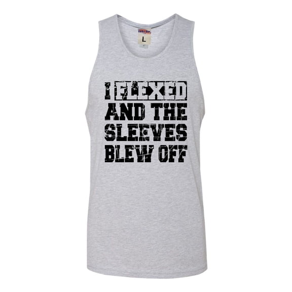 Adult I Flexed And The Sleeves Blew Off Funny Gym Workout Sleeveless Tank Top Cotton T-Shirt