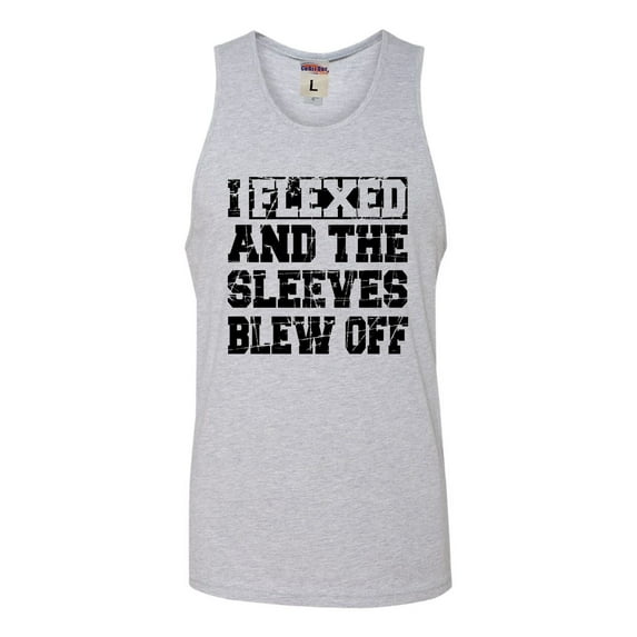 Adult I Flexed And The Sleeves Blew Off Funny Gym Workout Sleeveless Tank Top Cotton T-Shirt