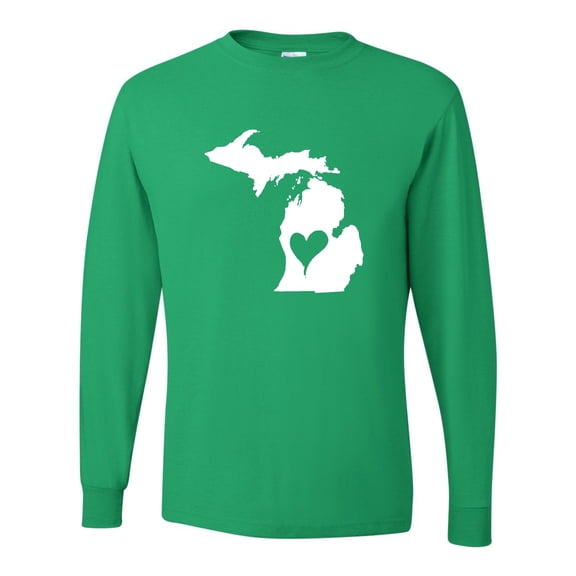 Adult I Love Michigan I Heart Michigan Long Sleeve T-Shirt