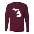 thumbnail image 1 of Adult I Love Michigan I Heart Michigan Long Sleeve T-Shirt, 1 of 1