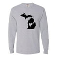 thumbnail image 1 of Adult I Love Michigan I Heart Michigan Long Sleeve T-Shirt, 1 of 1