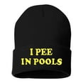 thumbnail image 1 of Adult I Pee In Pools Embroidered Cuffed Knit Beanie Cap, 1 of 1